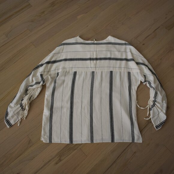 Tibi black striped white crewneck blouse - Picture 4 of 10